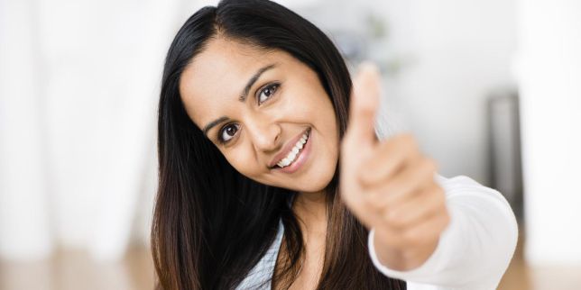 beautiful-indian-woman-thumbs-up-happy-smiling