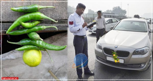 nimbu mirchi in car