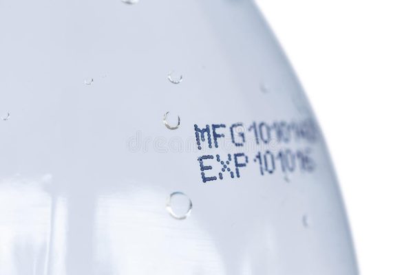 expiry date printed on plastic bottles